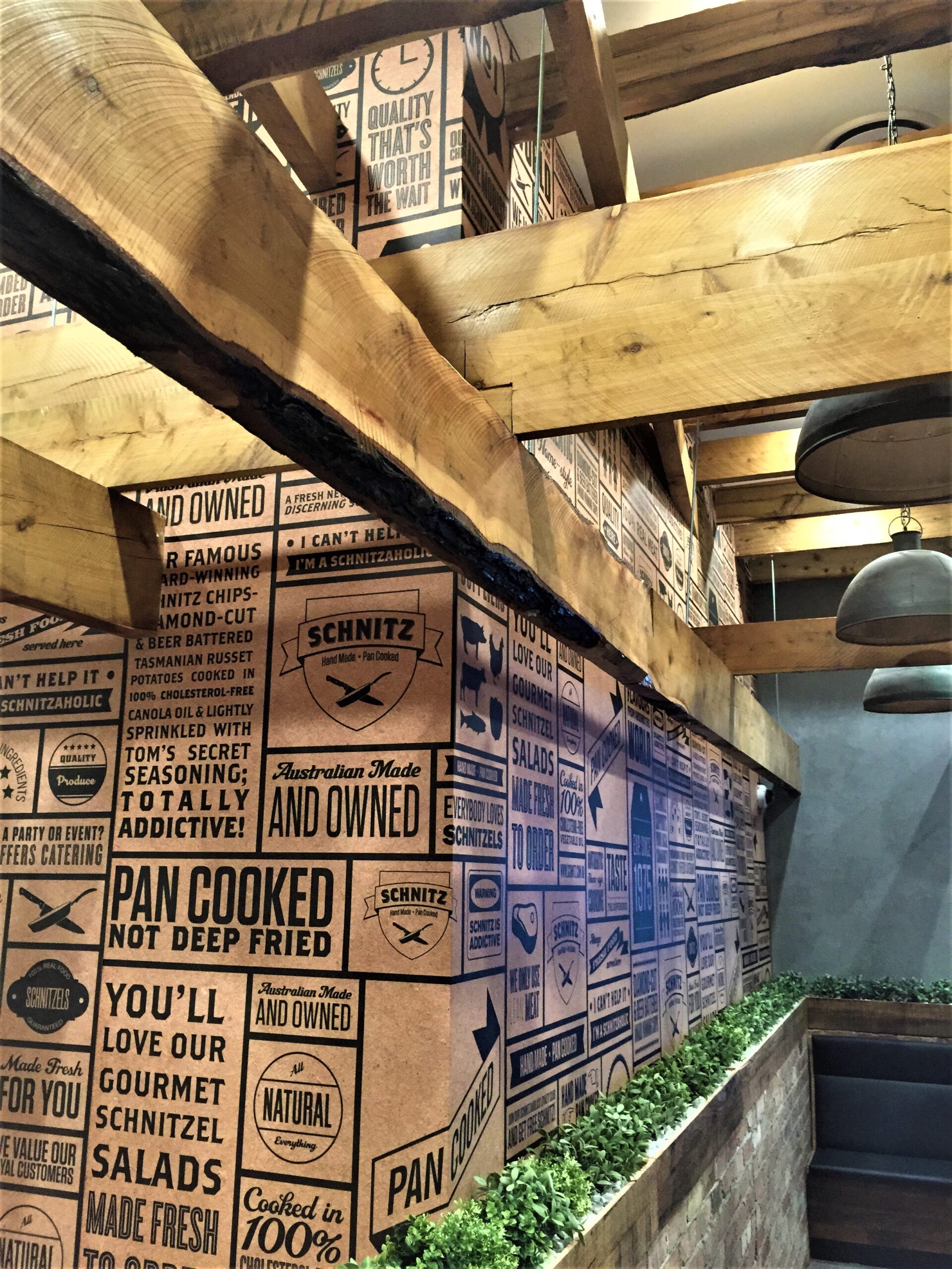 Custom made wallpaper for a take away restaurant