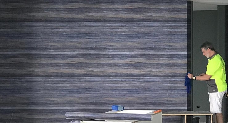 Commercial wallpaper installation