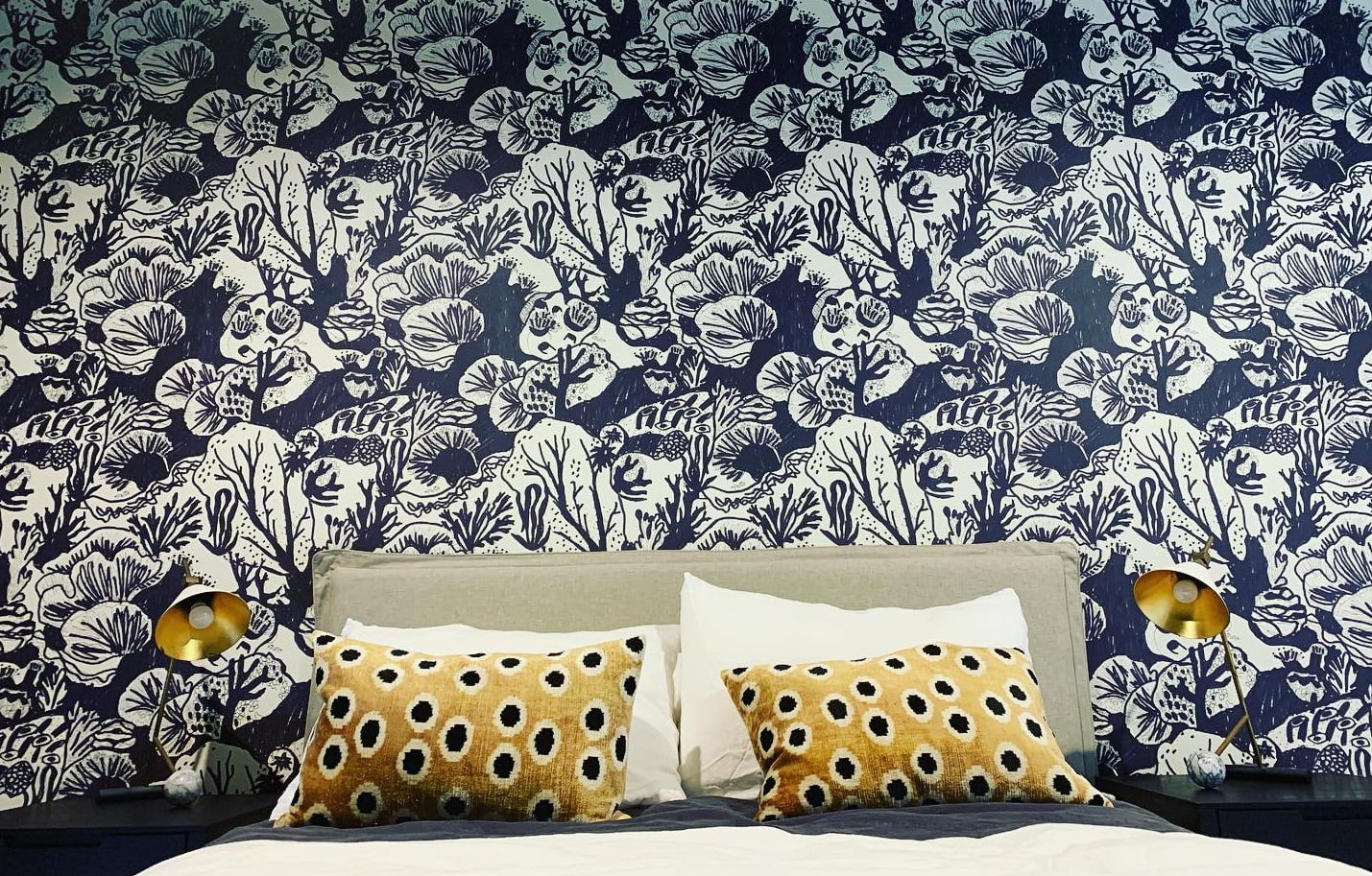 These walls coral underwater wallpaper installed by I Wallpaper