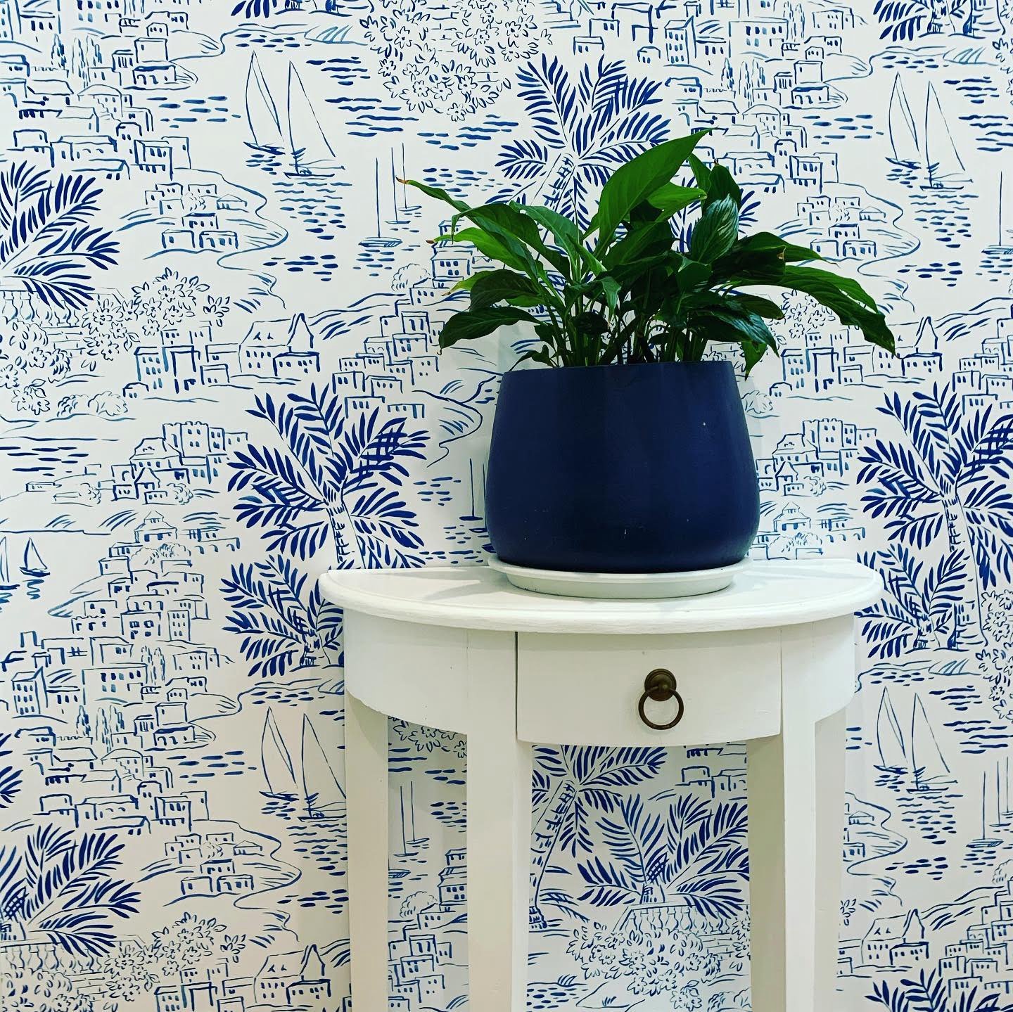 Navy and white coastal wallpaper by Raplh Lauren