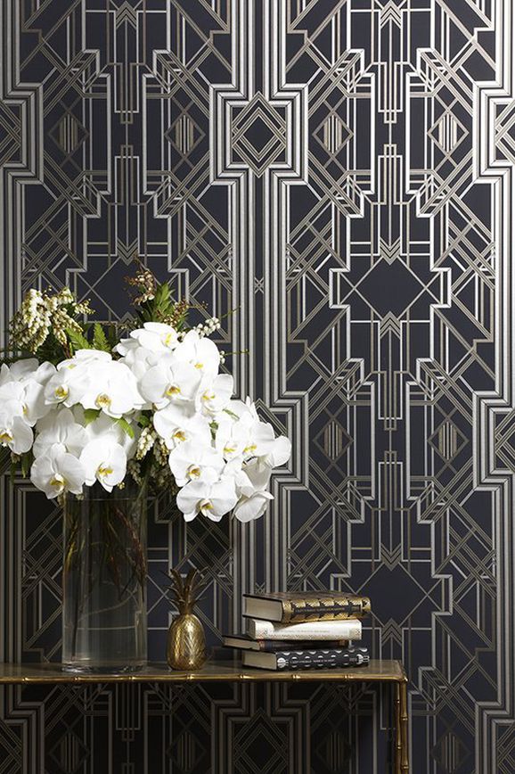 Art Deco black wallpaper