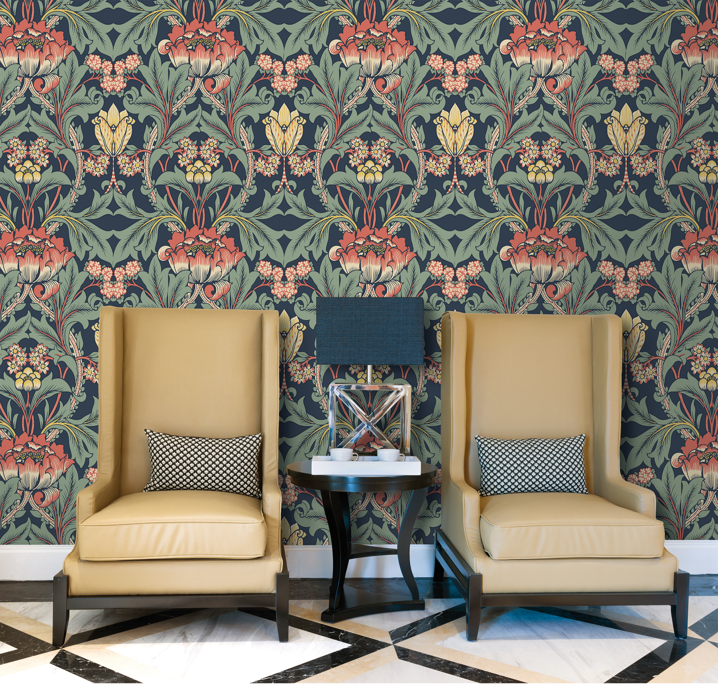 bold floral wallpaper