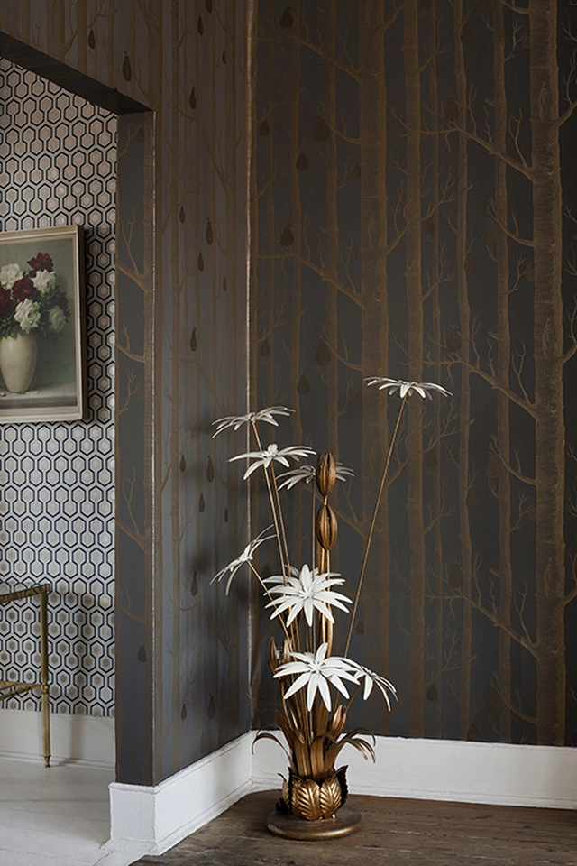 Cole and Sons Woods and Pears popular wallpaper of trees in winter