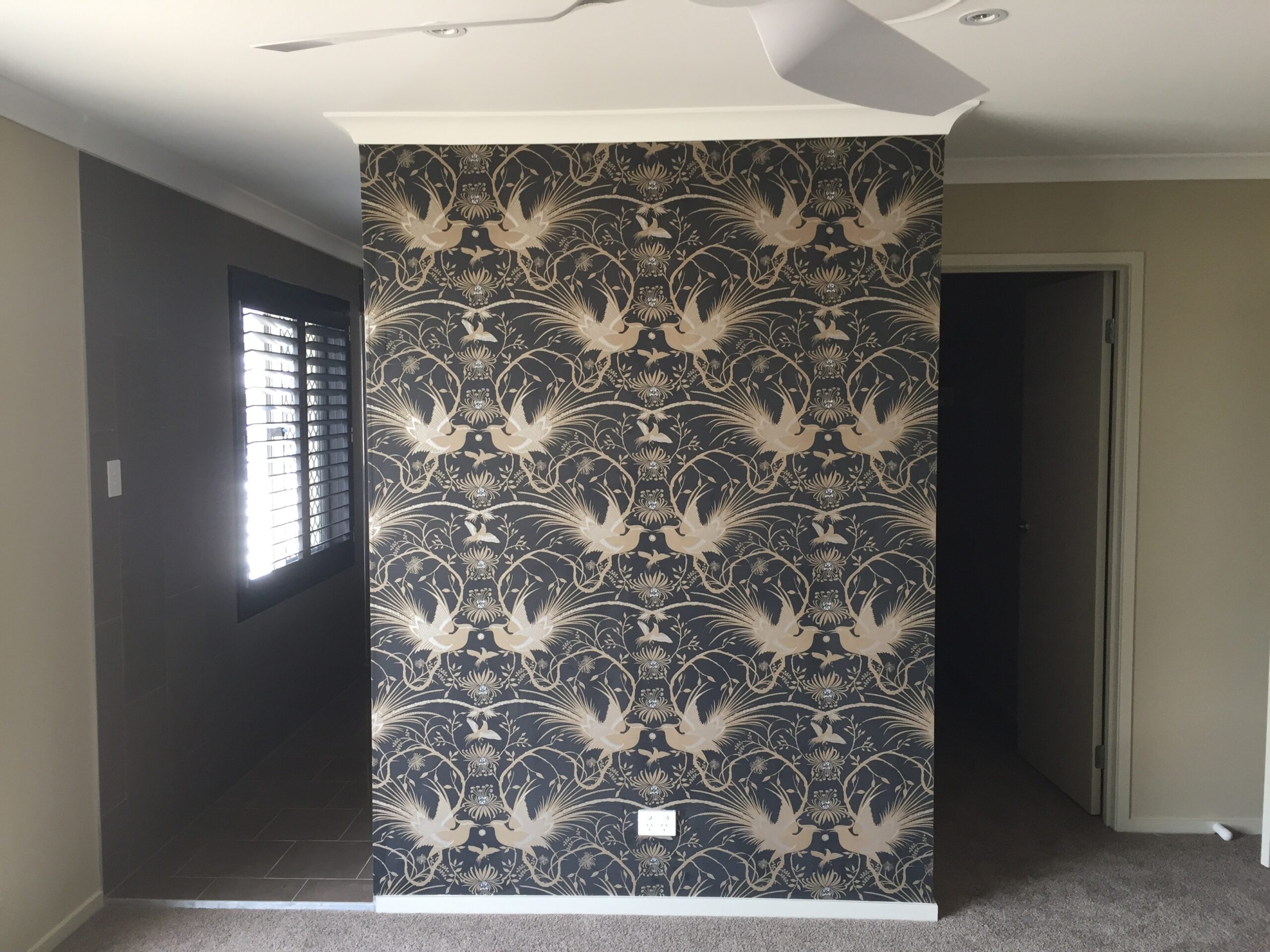 Catherine Martin wallpaper used for dividing wall