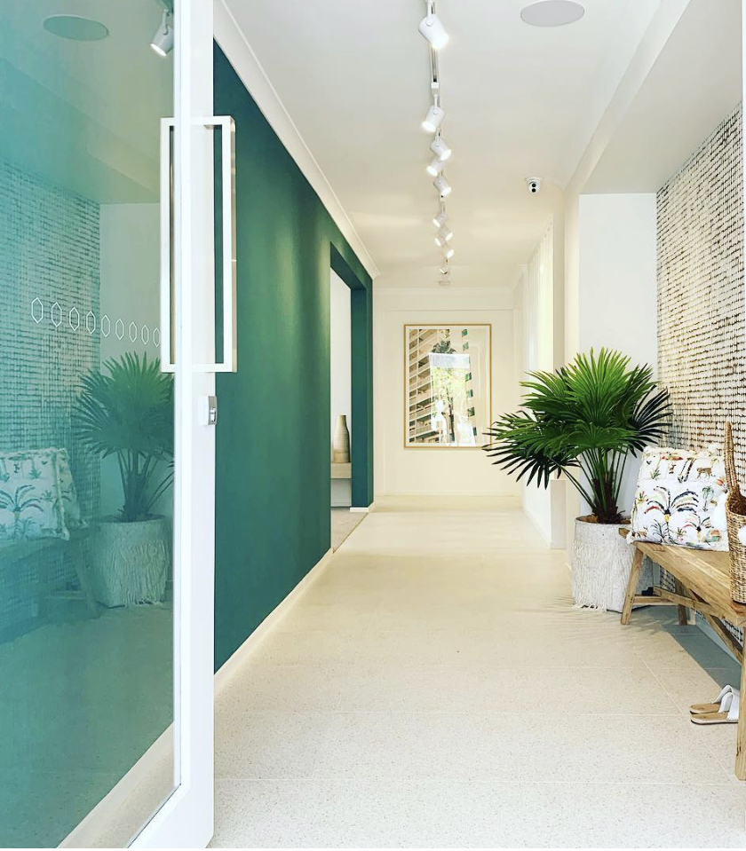 Brighton Homes display home - green entry wallpaper