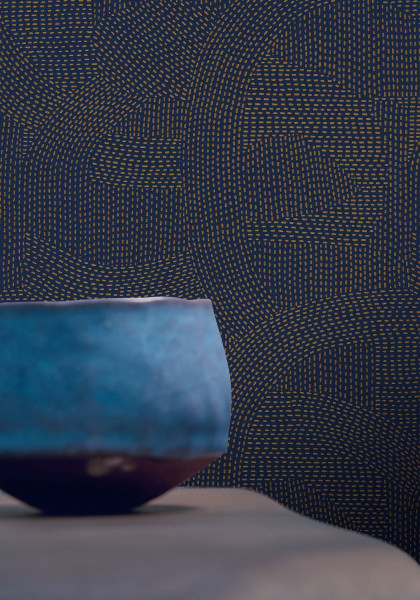 Franz abstract swirly mosaic wallpaper of metallic dots