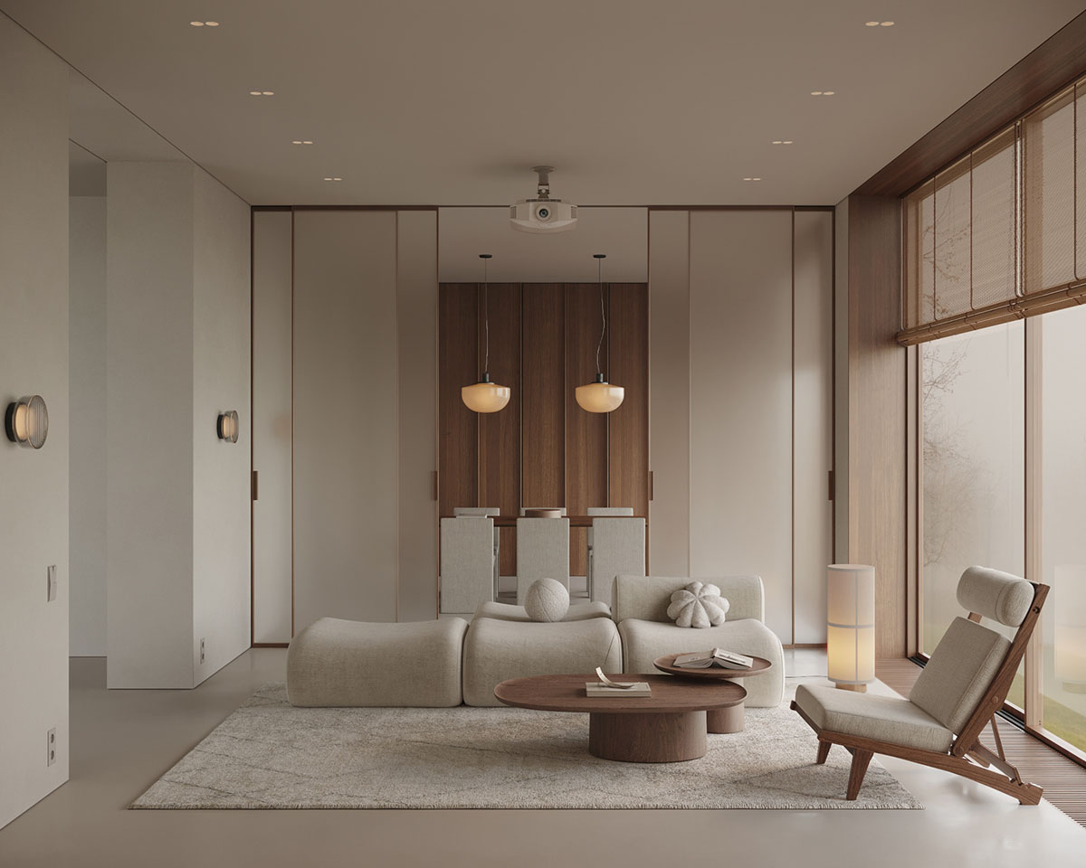 Timber minimalism living space