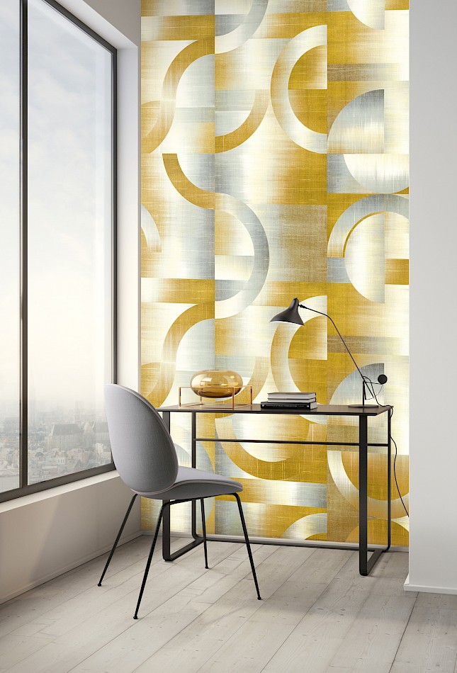 Leonardo is a modern geometric wallpaper design featuring large scale shapes