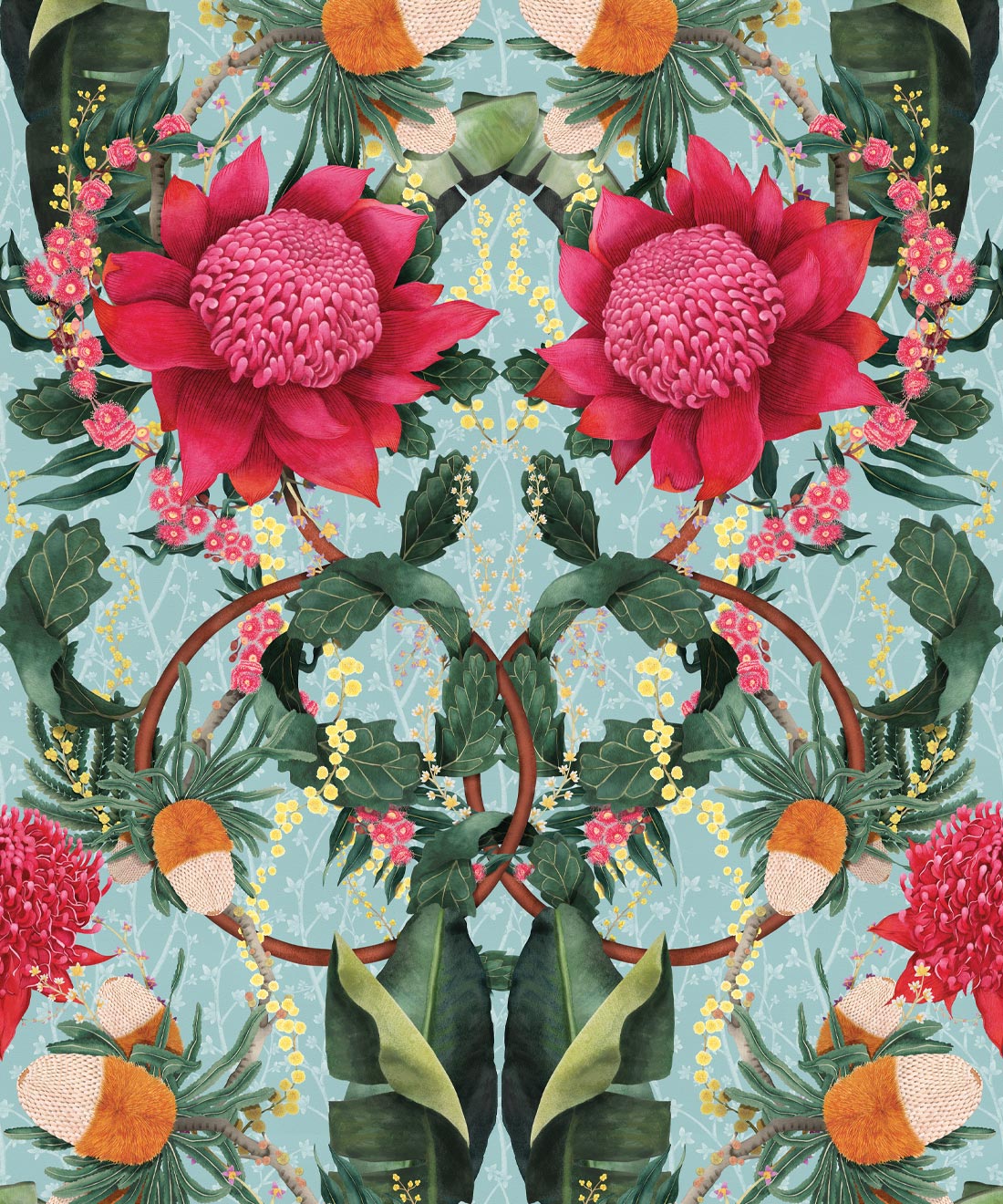 Australian inspired floral wallpaper by Milton and King