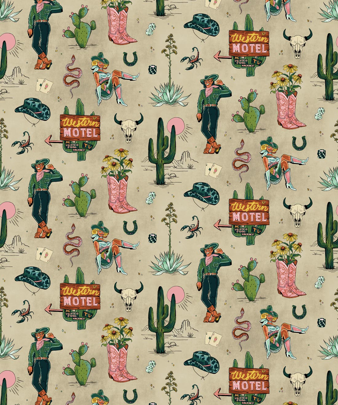 Western inspired wallpaper - wild west cowboy by Milton and King