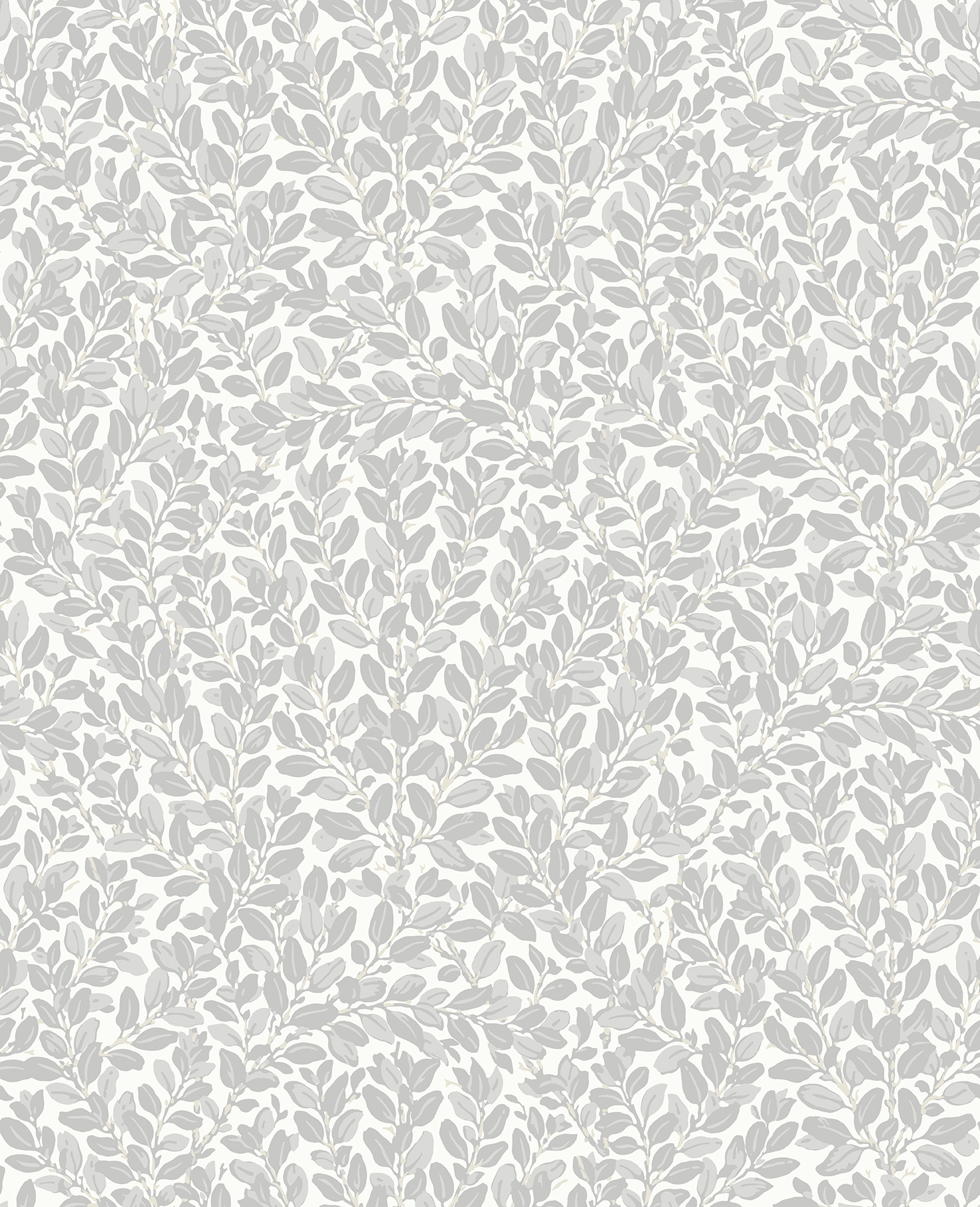 Woodland grey leafy wallpaper