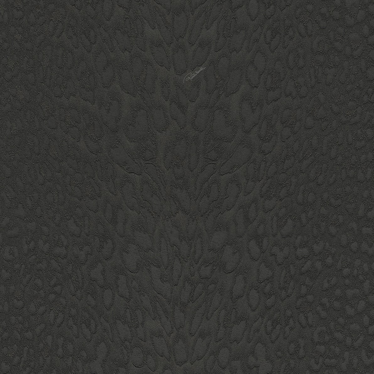 Black animal print vinyl wallpaper. Luxury designer embossed wallcovering