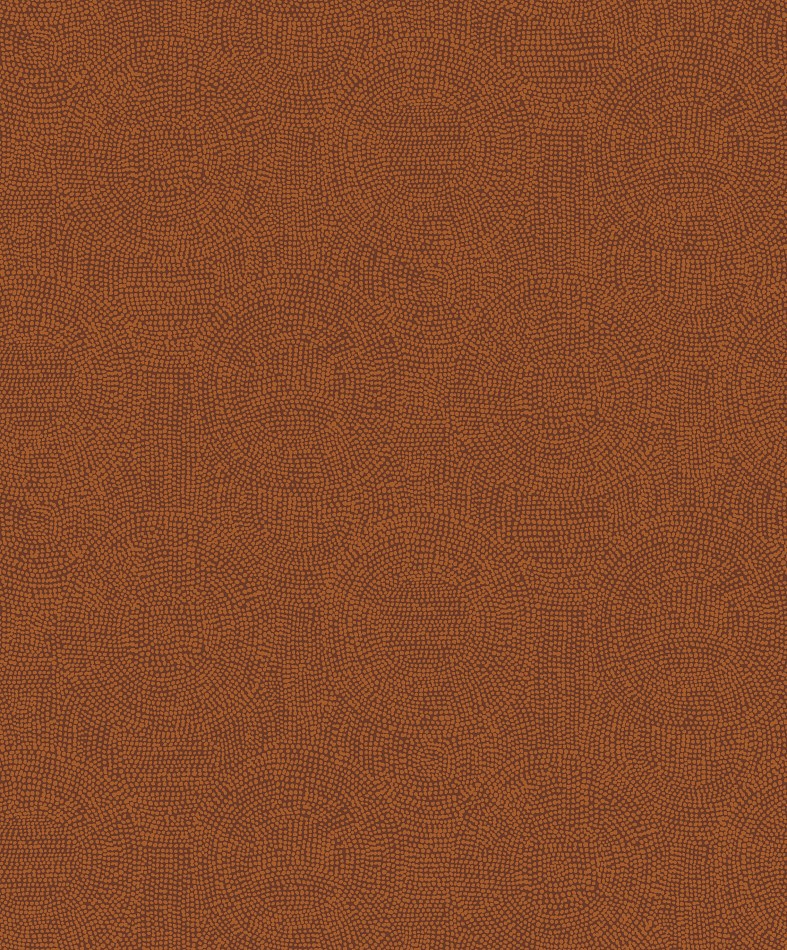 Rust orange wallpaper with Aboriginal dot painting style design