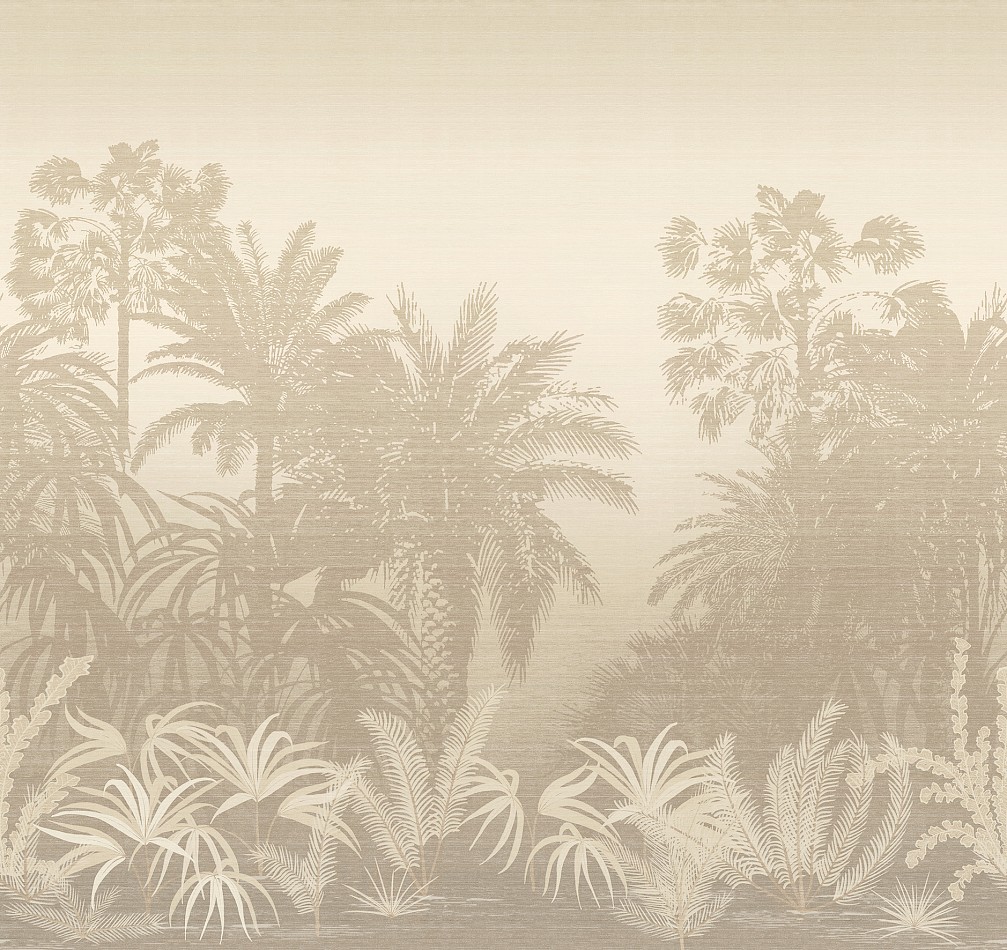 Awarra Desert is a tropical mural scene wallpaper using creams and beige tones only